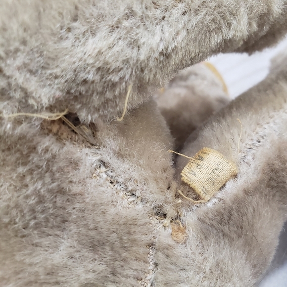 Vintage Mohair Elephant Straw Stuffed Animal Made In Japan 1950s Sitting 7 Inch - Picture 14 of 15